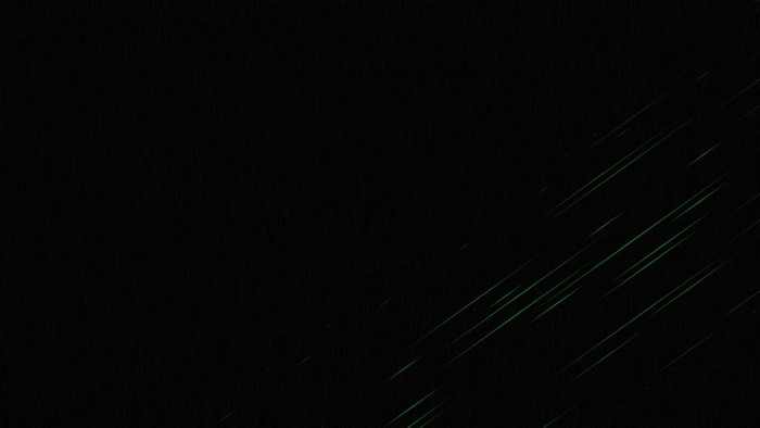 Abstract black background with green diagonal lines