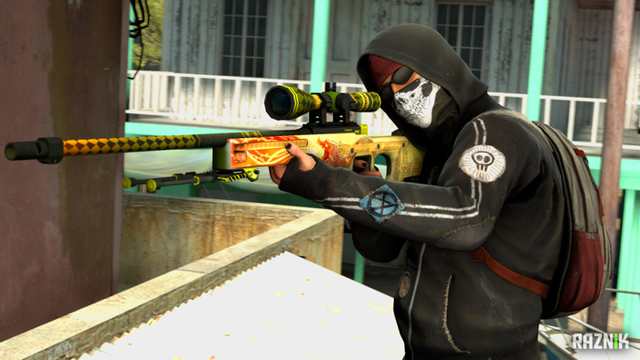 Counter-Strike: Global Offensive character with Dragon Lore AWP
