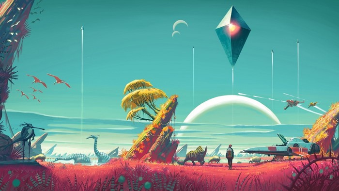 No Man's Sky alien planet illustration