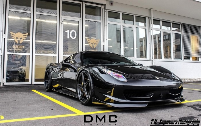 Black DMC Ferrari 458 Italia Elegante Sports Car