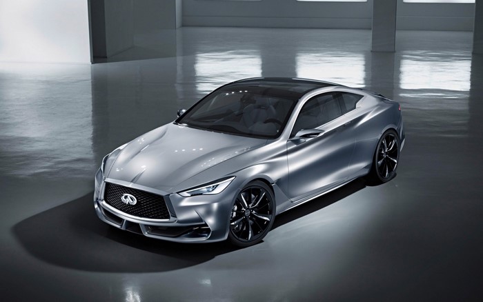 Silver Infiniti Q60 concept sports car