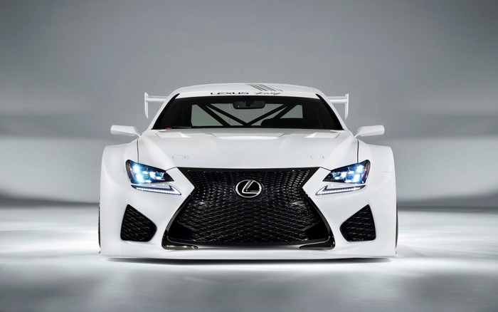 Lexus RC F GT3 Concept White Sports Car Front View