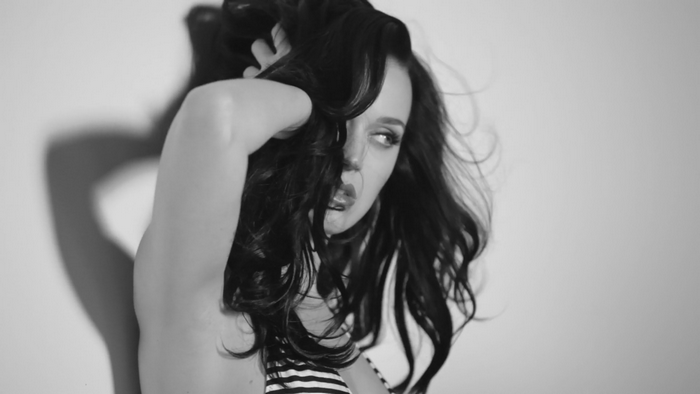 Monochrome portrait of a woman with long dark hair