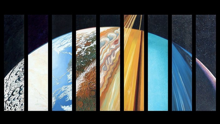 Symmetrical Planets Through Window Panels