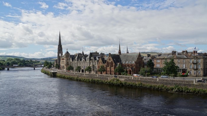 River Tay and Perth Cityscape with Spires