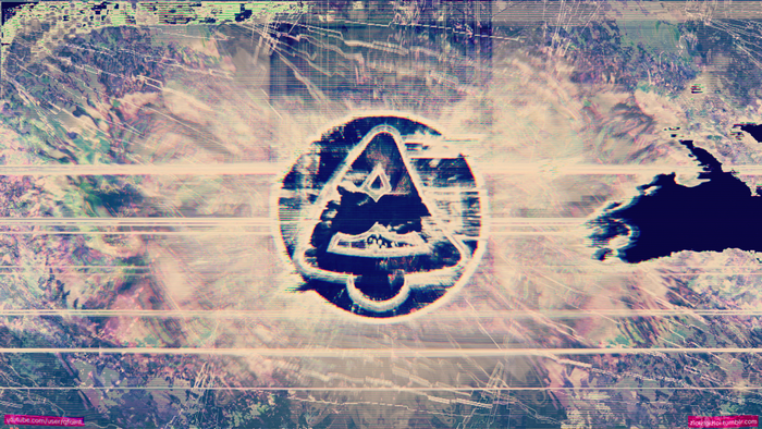 Glitch art abstract Earth poster