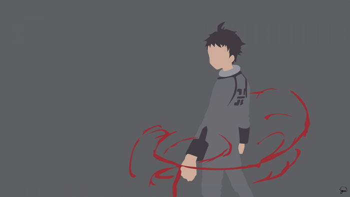 Ganta from Deadman Wonderland with red energy