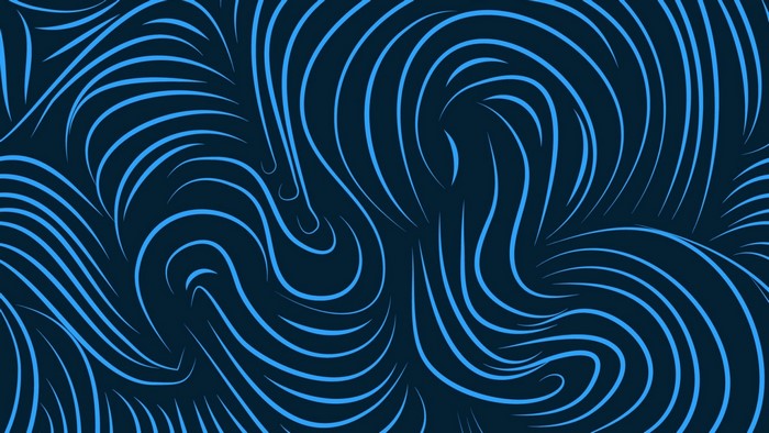 Blue Abstract Spiral with Wavy Lines and Patterns
