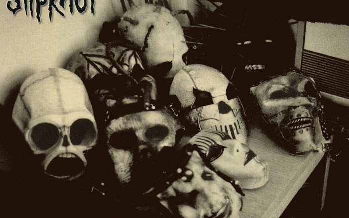 Slipknot masks on a table