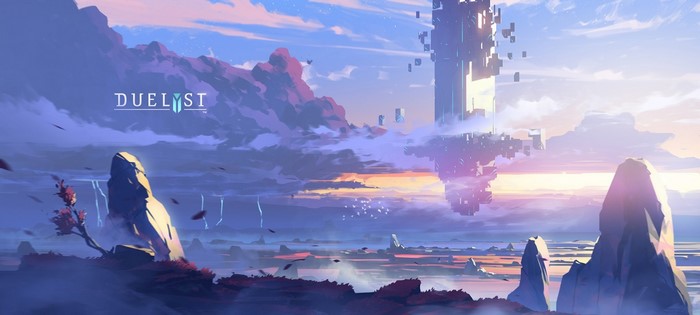 Duelyst game art with floating structures
