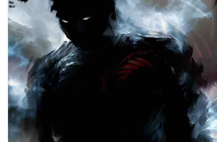 Artwork of a dark fictional character with glowing eyes