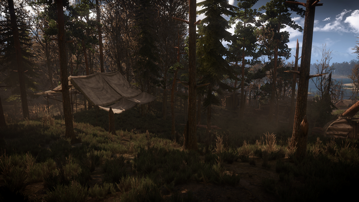 The Witcher 3: Wild Hunt forest campsite