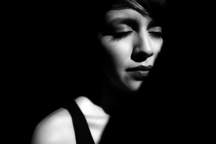 face, black, women, monochrome, model, portrait, closed eyes, shadow ...