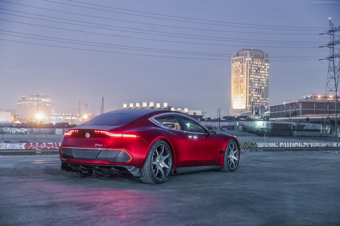 Fisker EMotion electric car at dusk