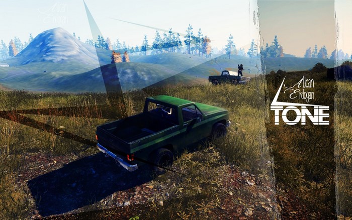 H1Z1 Just Survive screenshot with trucks and soldiers
