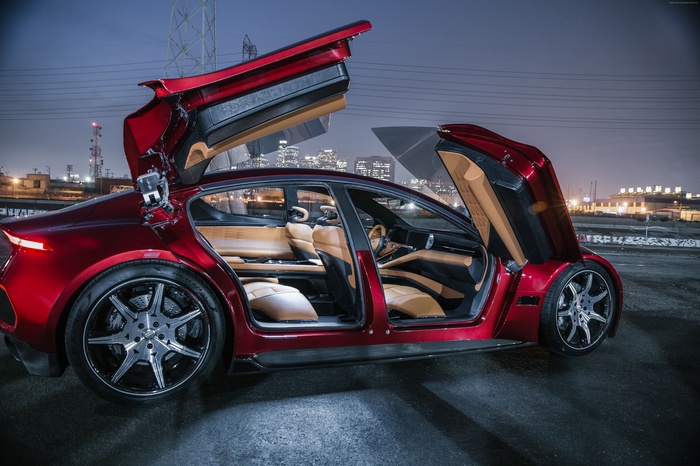 Fisker EMotion electric car with doors open