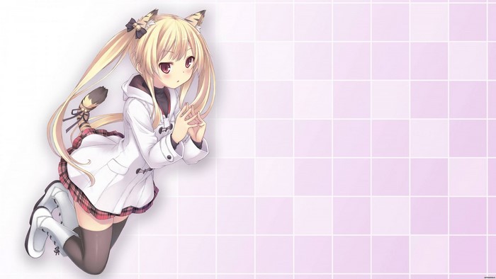 Anime girl with cat ears and tail
