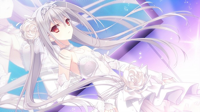 Anime girl in white dress from Tsuki ni Yorisou Otome no Sahou