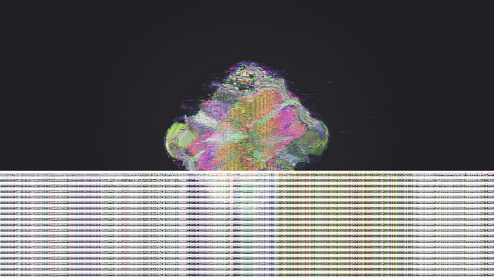 Abstract glitch art with colorful patterns
