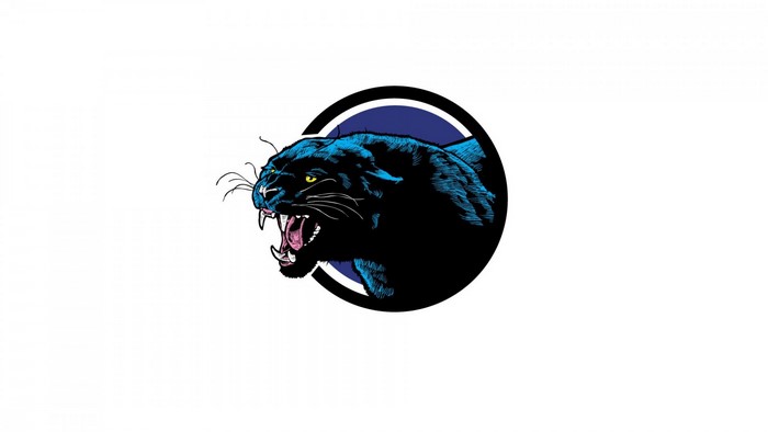 Black Panther roaring inside a circle logo