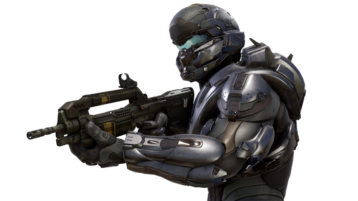 Spartan Locke from Halo 5 holding a MA5C Assault Rifle