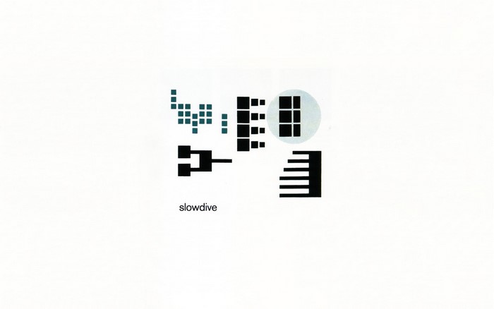 Slowdive logo with abstract shapes