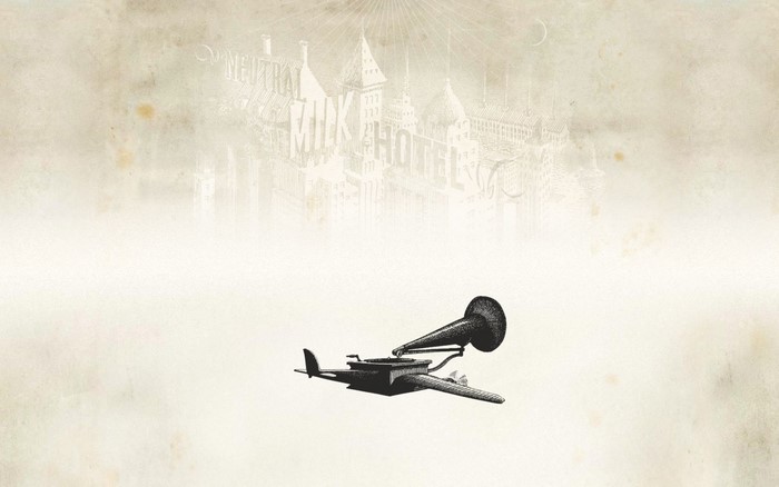 Neutral Milk Hotel airplane with gramophone