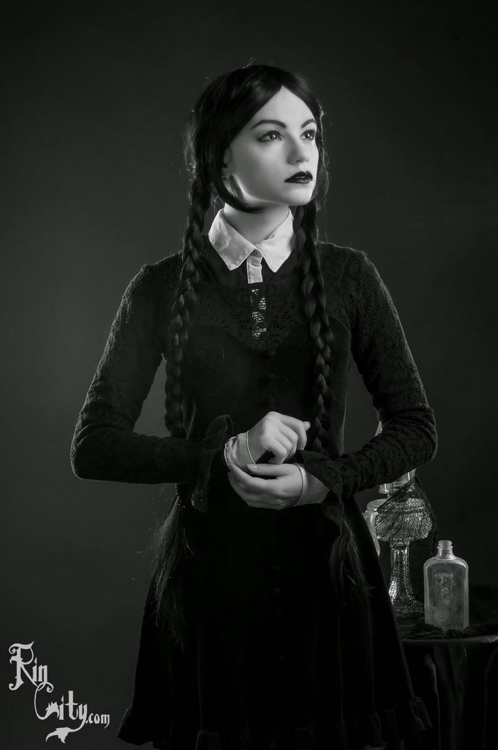 Wednesday Addams cosplay portrait
