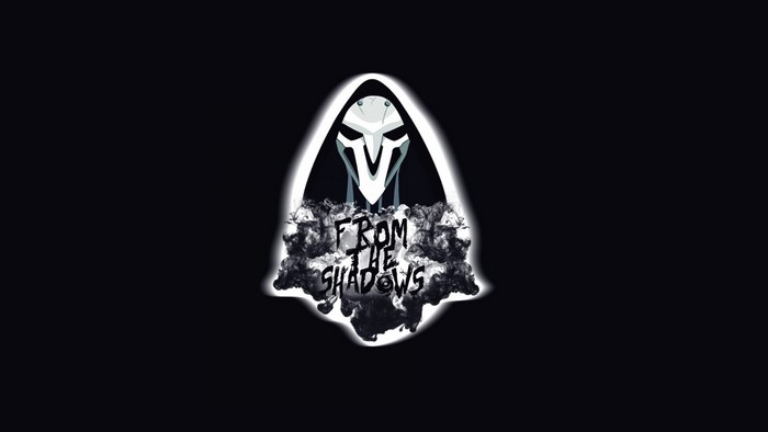 Reaper from Overwatch with "From the Shadows" text