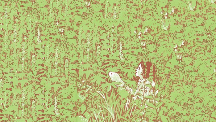 Candy Claws album cover with girl and creature in flora
