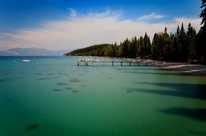 Lake Tahoe Pier and Forest Shoreline