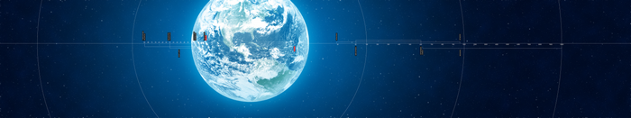 Earth and orbital timeline with markers