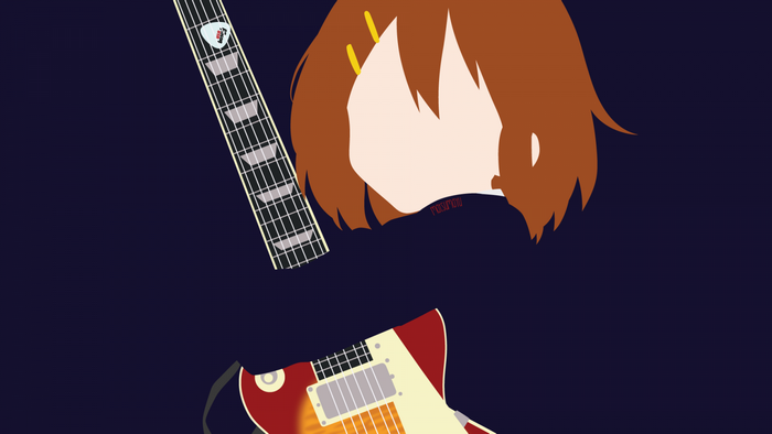 Yui Hirasawa from K-On! with a guitar