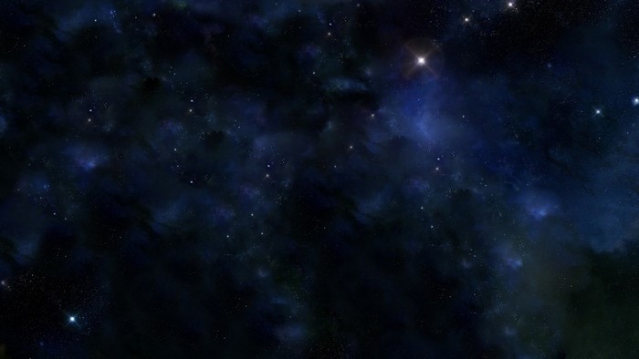 Dark nebula with stars and bright star