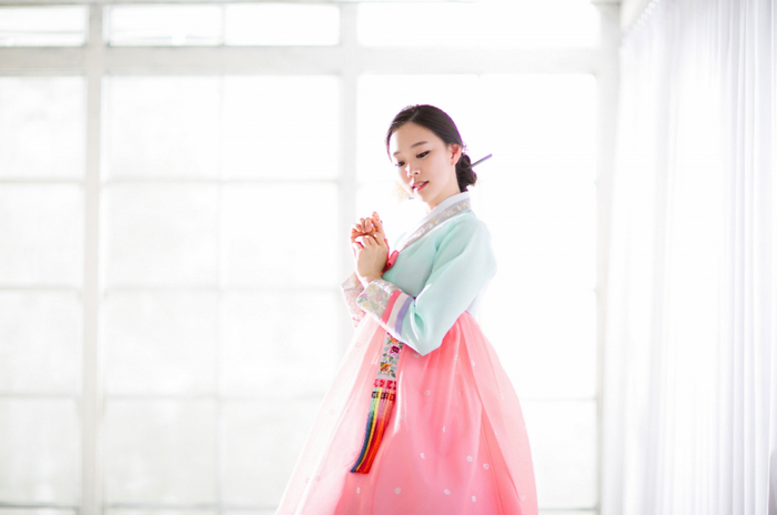 Traditional Pink Hanbok Dress from South Korea