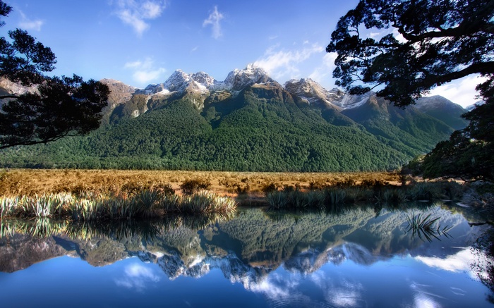 Mountain Range Reflected in a Calm Lake