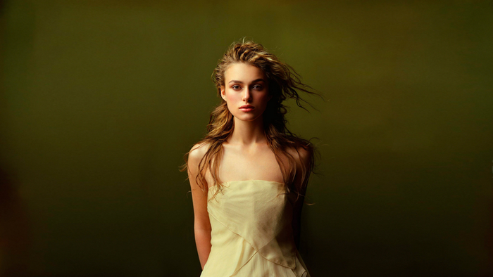Keira Knightley in a yellow dress