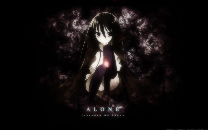 Shana from Shakugan no Shana sitting in darkness