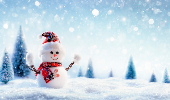 8k, snowman, winter, snow, New Year, Christmas