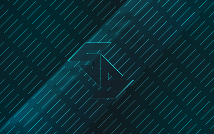 Abstract blue geometric pattern with CS GO logo