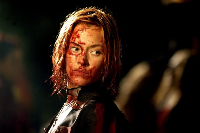 Kristanna Loken as BloodRayne covered in blood