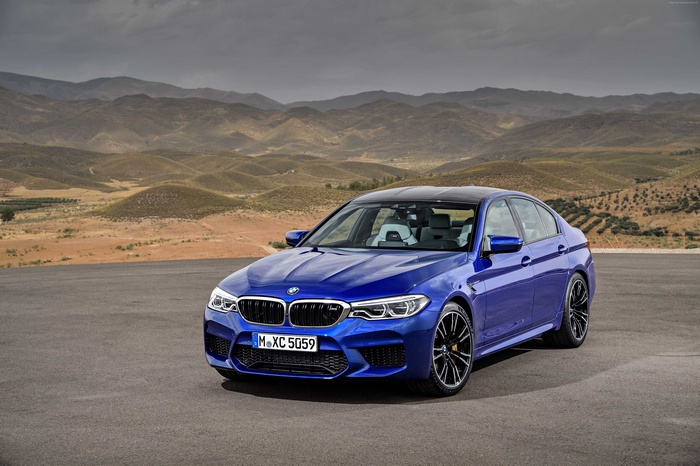 Blue BMW M5 Sedan 2018