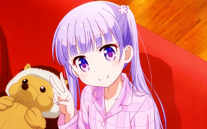Aoba Suzukaze from New Game with a plush toy