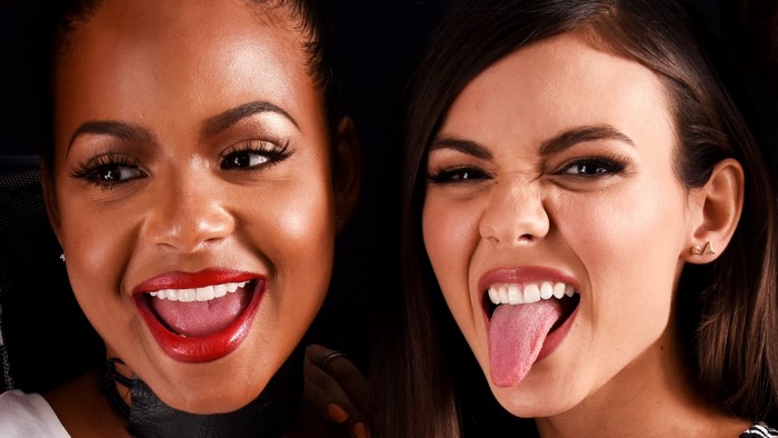 Close-up Portrait of Two Expressive Women