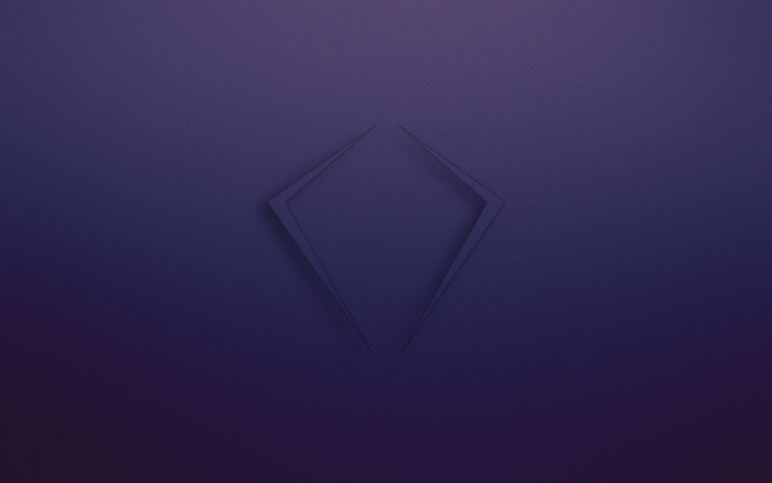 Minimalist purple diamond shape with shadow