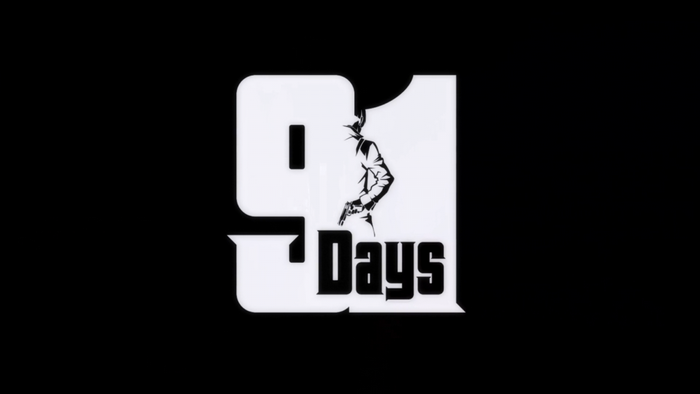 91 Days logo with silhouette of a man holding a gun