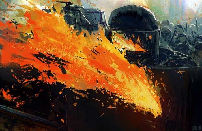 Police Riot Shield Against Fire Flare