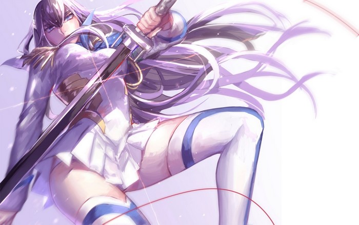Kiryuin Satsuki from Kill la Kill with a sword