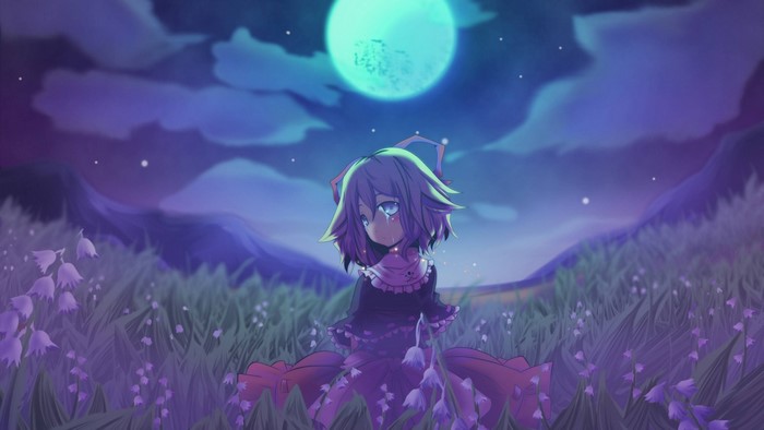 Hata no Kokoro from Touhou Project in a field
