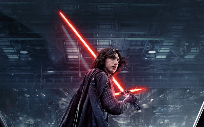 Kylo Ren from Star Wars holding a lightsaber